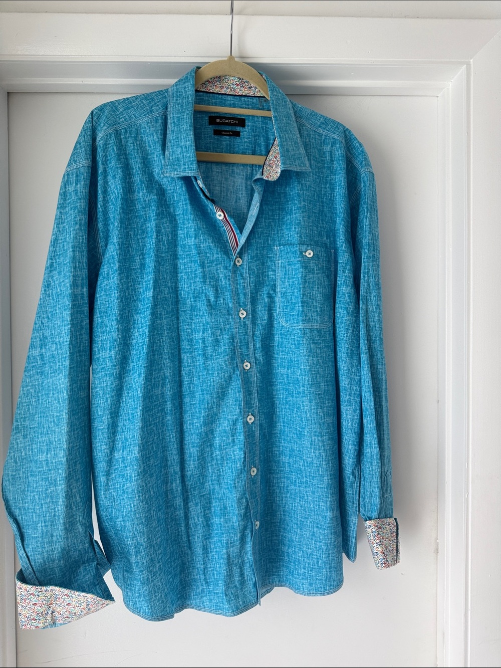 Bugatchi Textured Blue Shirt